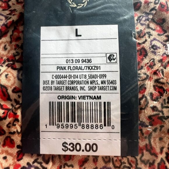 Universal Thread Women's Sleeveless Short Pintuck Dress Pink Floral Large - Picture 3 of 3